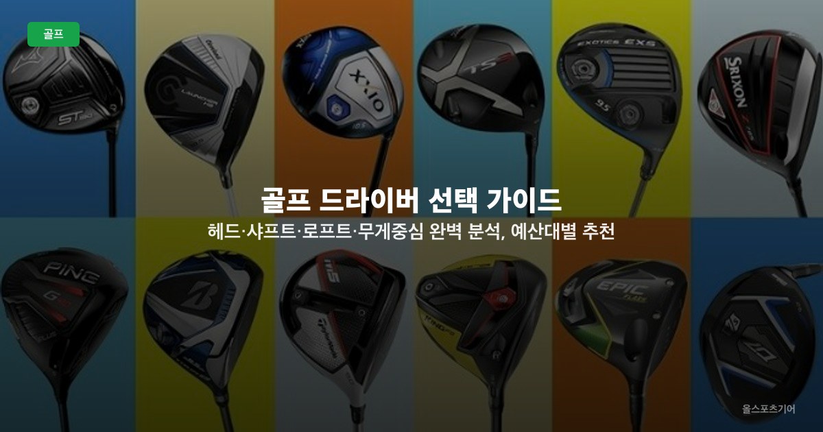 골프 드라이버 선택 가이드 — 헤드·샤프트·로프트·무게중심 완벽 분석, 예산대별 추천 TOP3