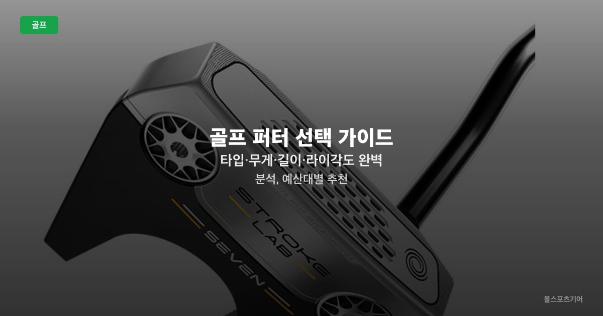 골프 퍼터 선택 가이드 — 타입·무게·길이·라이각도 완벽 분석, 예산대별 추천