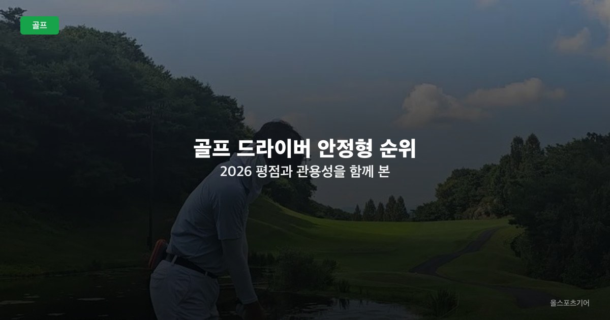 골프 드라이버 안정형 순위 2026 — 평점과 관용성을 함께 본 완성도 TOP10