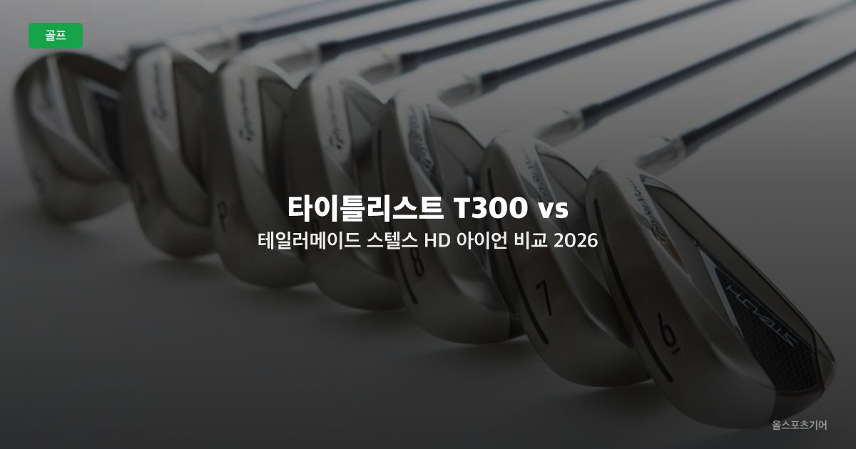 타이틀리스트 T300 vs 테일러메이드 스텔스 HD 아이언 비교 2026 — 최대 관용성 게임임프루브먼트 맞대결