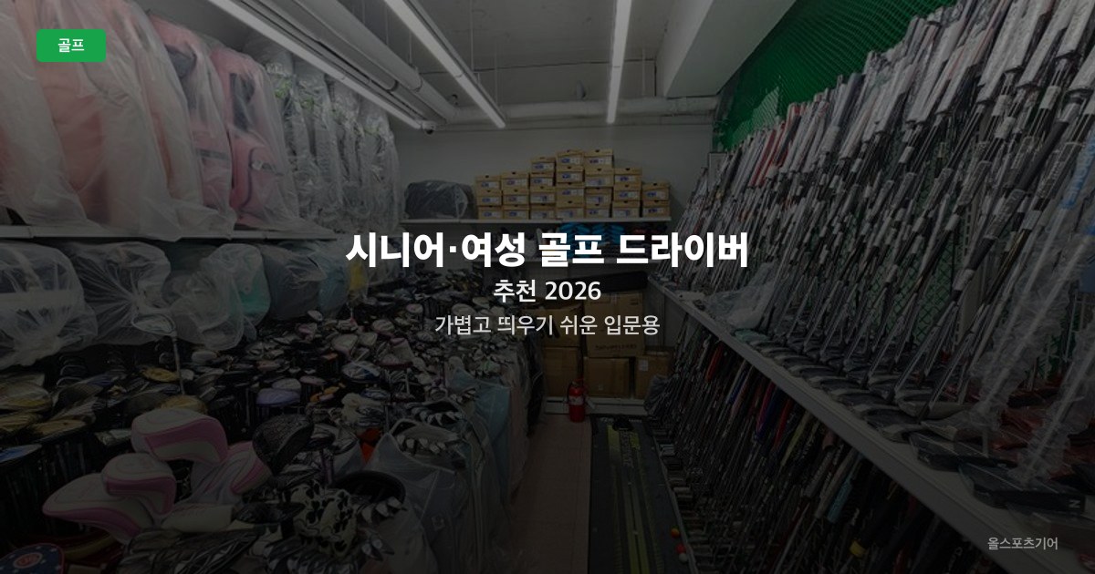 시니어·여성 골프 드라이버 추천 2026 — 가볍고 띄우기 쉬운 입문용