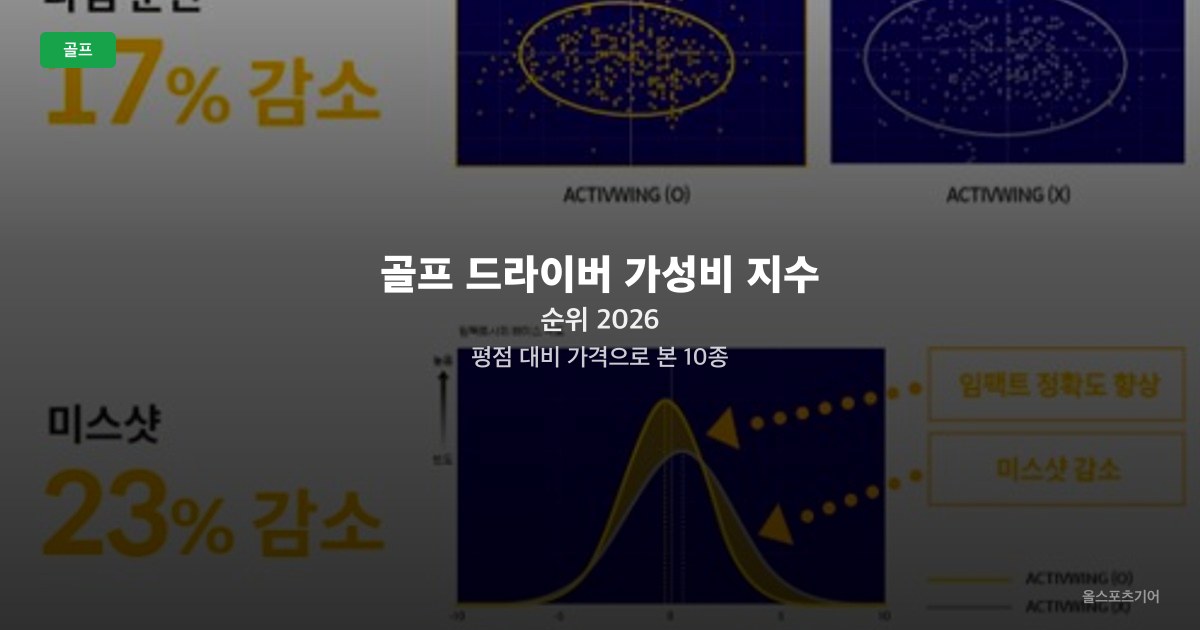 골프 드라이버 가성비 지수 순위 2026 — 평점 대비 가격으로 본 10종