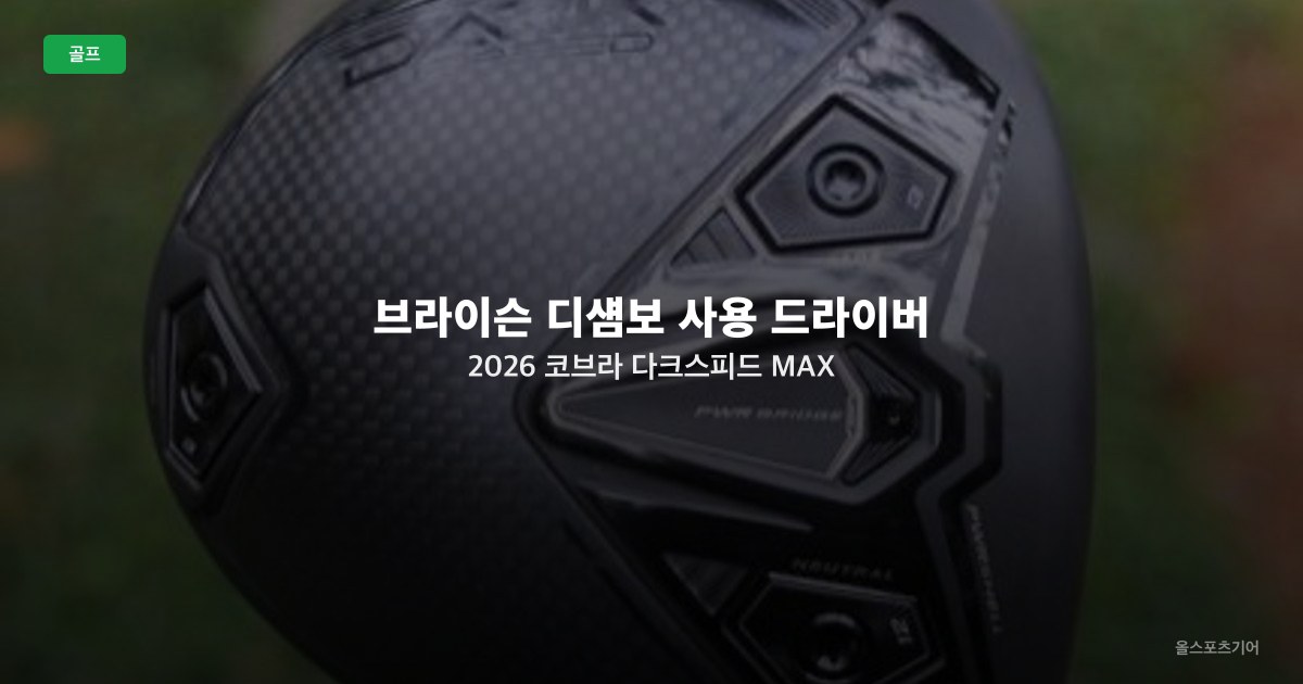 브라이슨 디섐보 사용 드라이버 2026 — 코브라 다크스피드 MAX 세팅과 가격