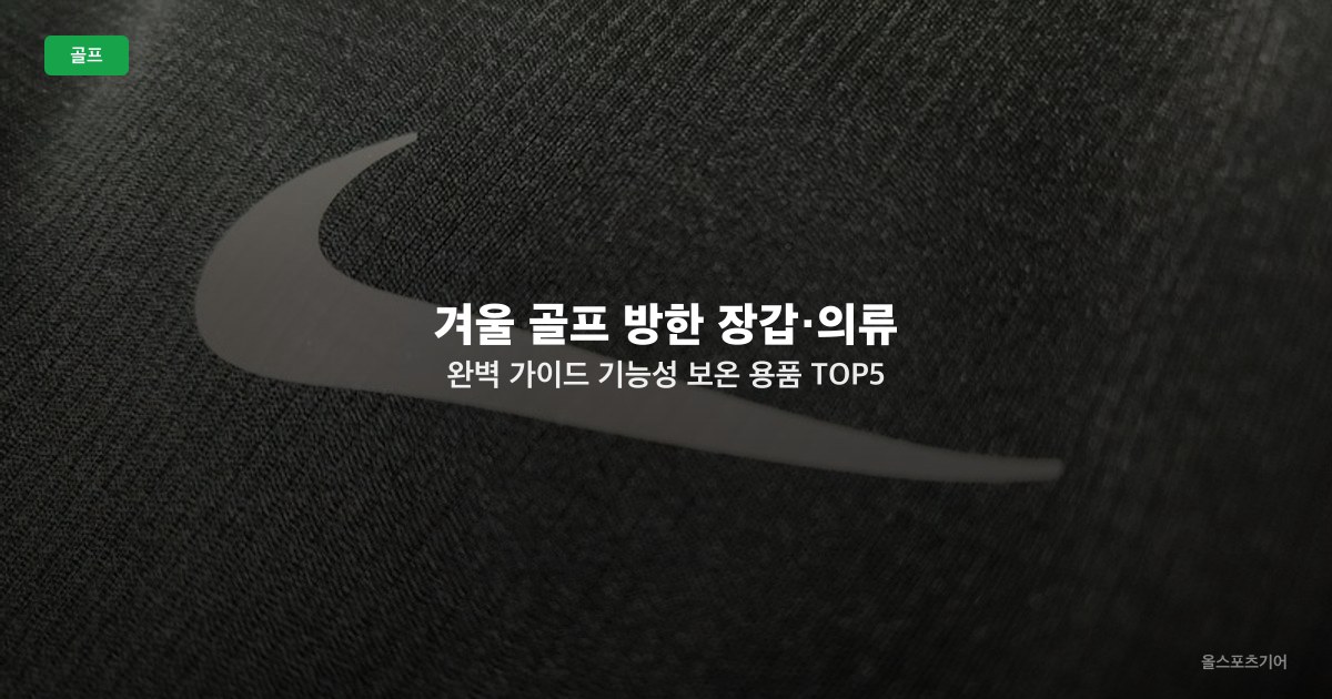 겨울 골프 방한 장갑·의류 완벽 가이드 — 기능성 보온 용품 TOP5 비교