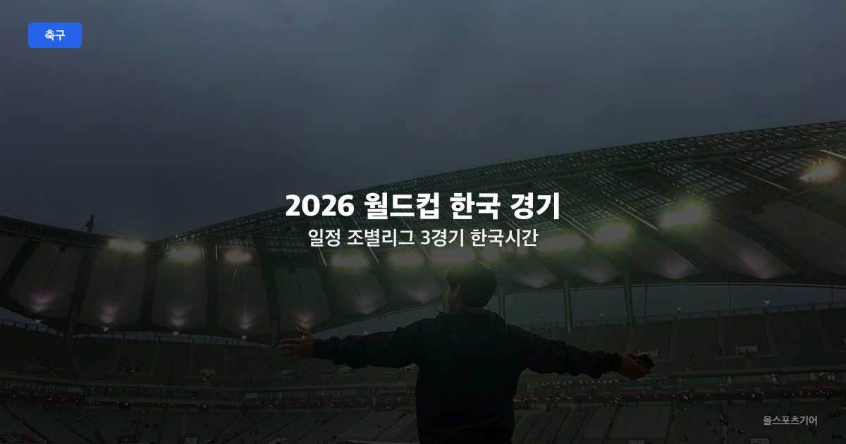 2026 월드컵 한국 경기 일정 — 조별리그 3경기 한국시간 총정리