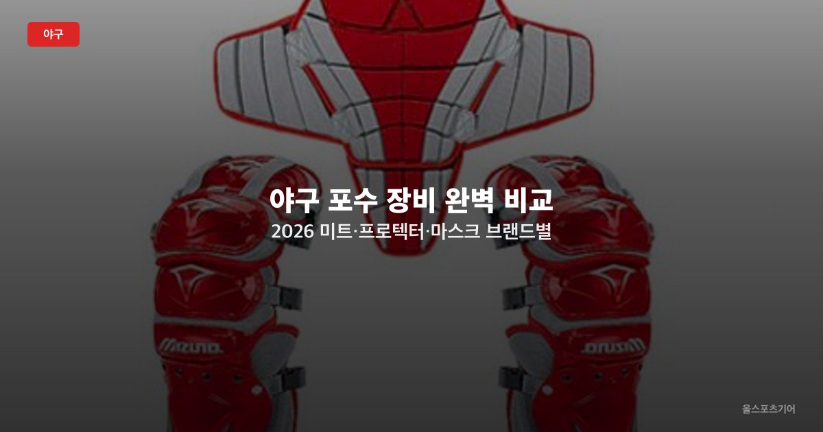 야구 포수 장비 완벽 비교 2026 — 미트·프로텍터·마스크 브랜드별 추천과 입문 세팅