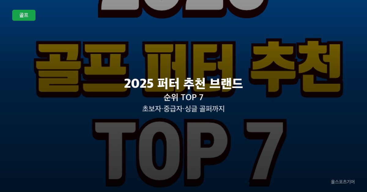 2025 퍼터 추천 브랜드 순위 TOP 7 | 초보자·중급자·싱글 골퍼까지