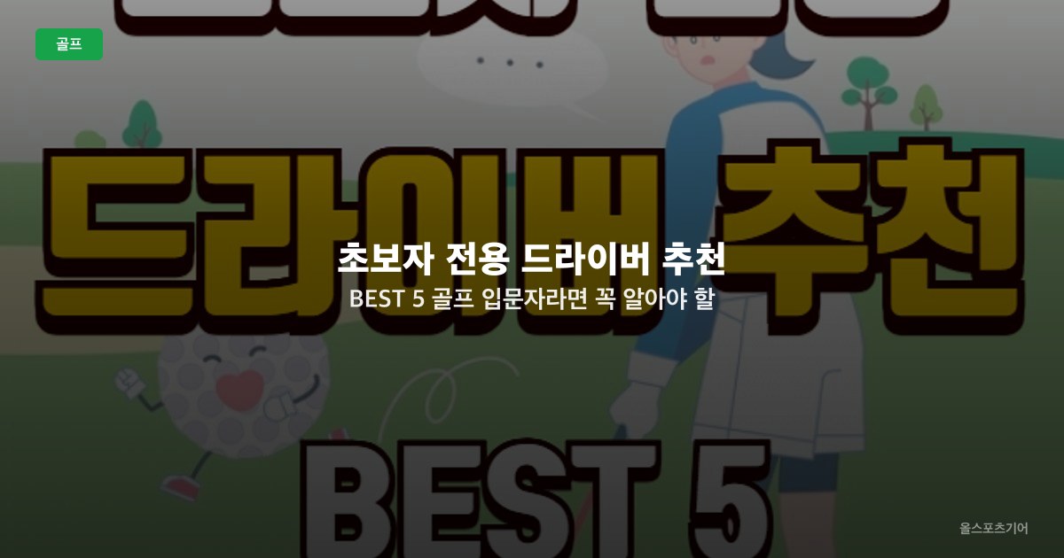 초보자 전용 드라이버 추천 BEST 5 | 골프 입문자라면 꼭 알아야 할 드라이버 순위