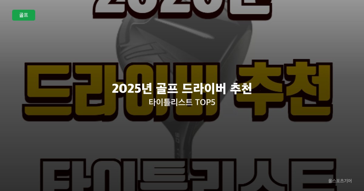 2025년 골프 드라이버 추천 타이틀리스트 TOP5