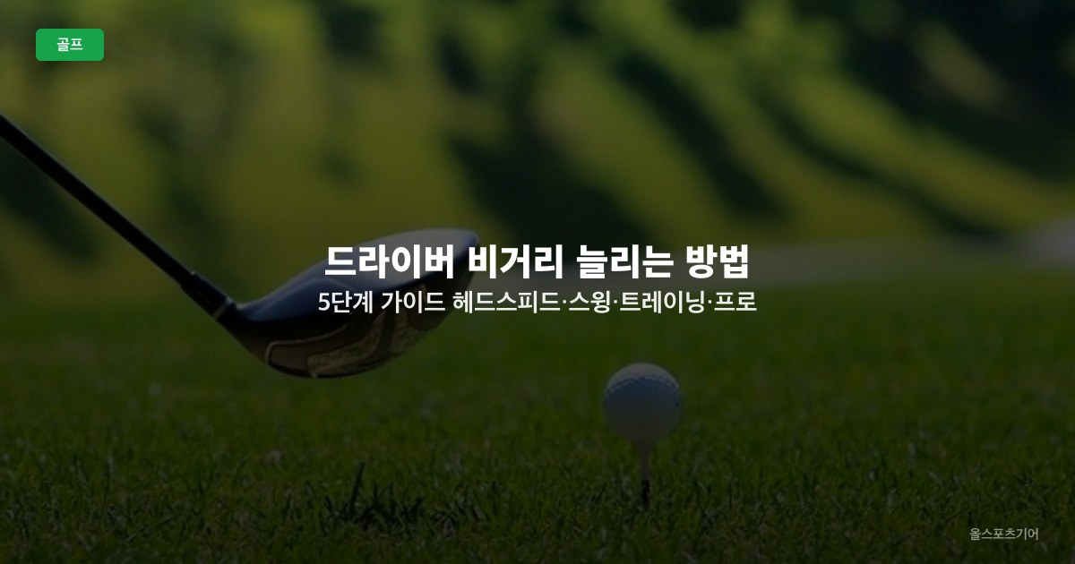 드라이버 비거리 늘리는 방법 5단계 가이드 | 헤드스피드·스윙·트레이닝·프로 팁