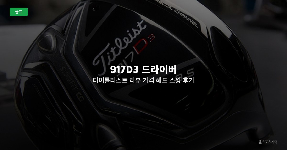 917D3 드라이버 타이틀리스트 리뷰 가격 헤드 스윙 후기 | 상급자를 위한 골프채
