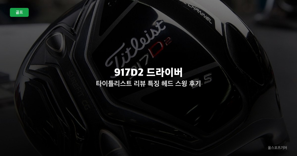917D2 드라이버 타이틀리스트 리뷰 특징 헤드 스윙 후기 | 관용성과 정교함을 동시에