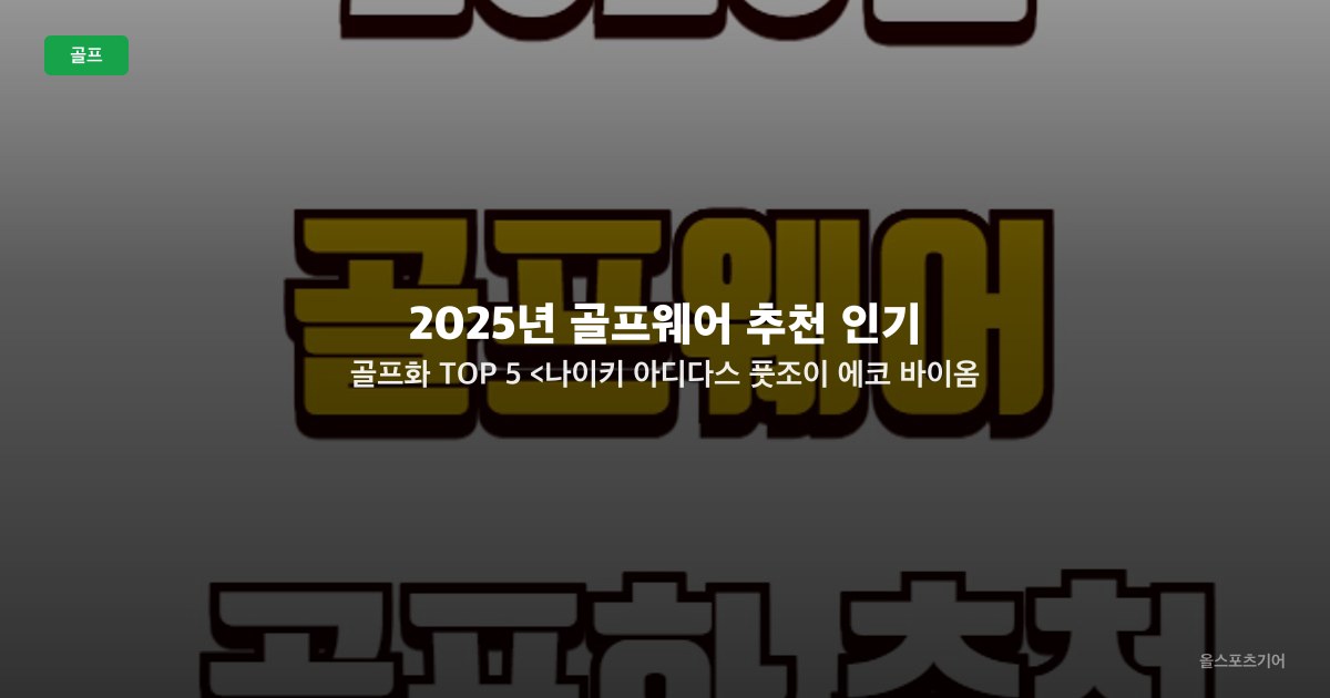 2025년 골프웨어 추천 인기 골프화 TOP 5 <나이키 아디다스 풋조이 에코 바이옴 뉴발란스>