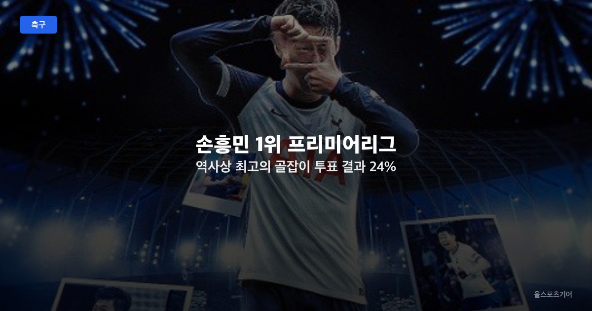 손흥민 1위 프리미어리그 역사상 최고의 골잡이 투표 결과 24% | 호날두 홀란드 시어러보다 위?