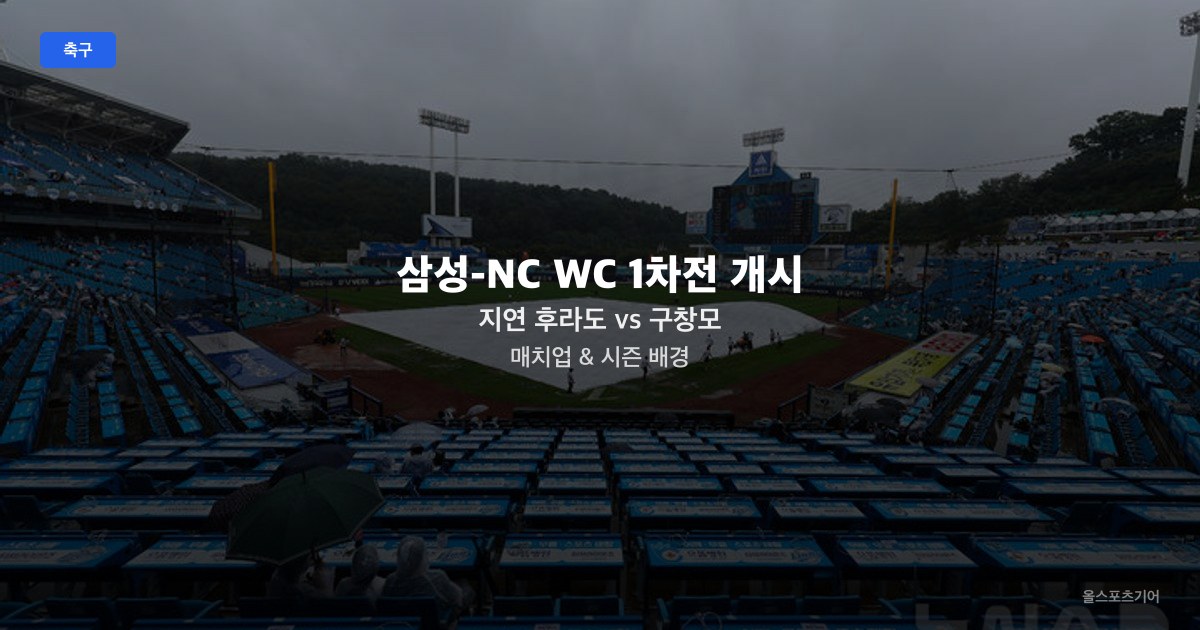 삼성-NC WC 1차전 개시 지연 후라도 vs 구창모 매치업 & 시즌 배경