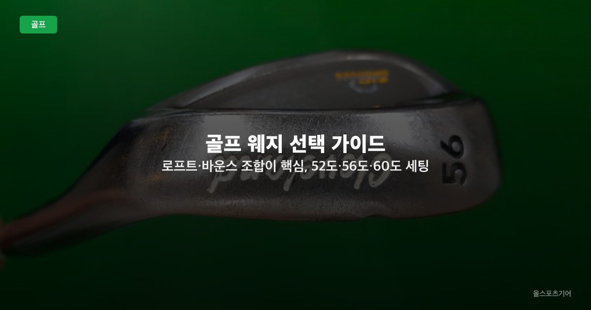 골프 웨지 선택 가이드 — 로프트·바운스 조합이 핵심, 52도·56도·60도 세팅 전략