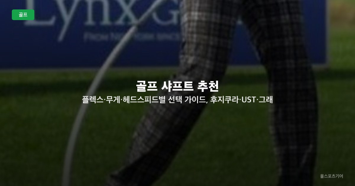 골프 샤프트 추천 — 플렉스·무게·헤드스피드별 선택 가이드, 후지쿠라·UST·그래파이트 디자인 TOP5 비교