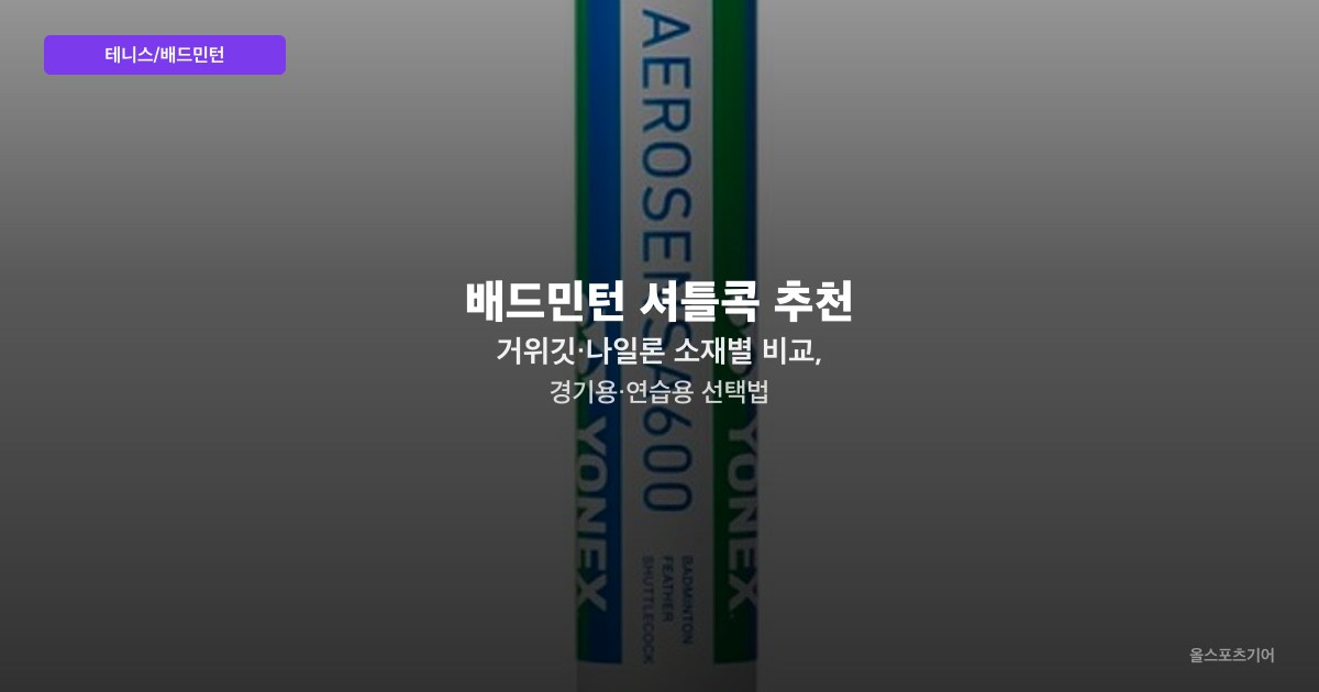 배드민턴 셔틀콕 추천 — 거위깃·나일론 소재별 비교, 경기용·연습용 선택법