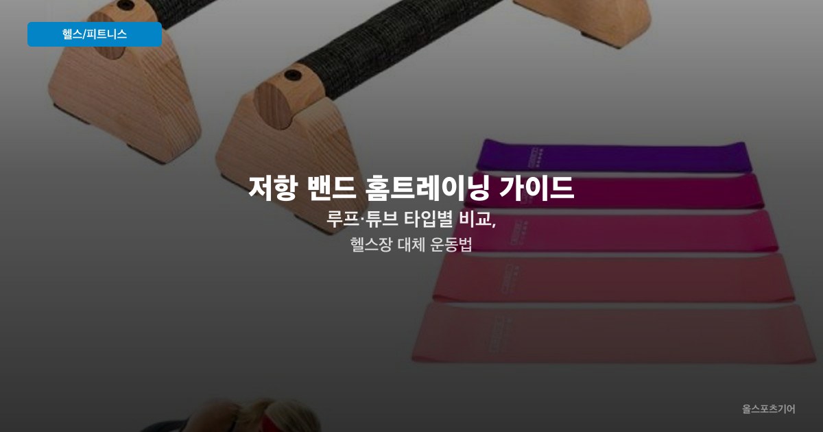 저항 밴드 홈트레이닝 가이드 — 루프·튜브 타입별 비교, 헬스장 대체 운동법