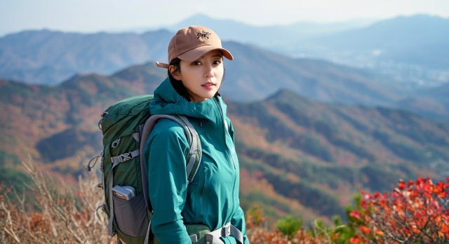 등산 배낭을 메고 산행하는 모습