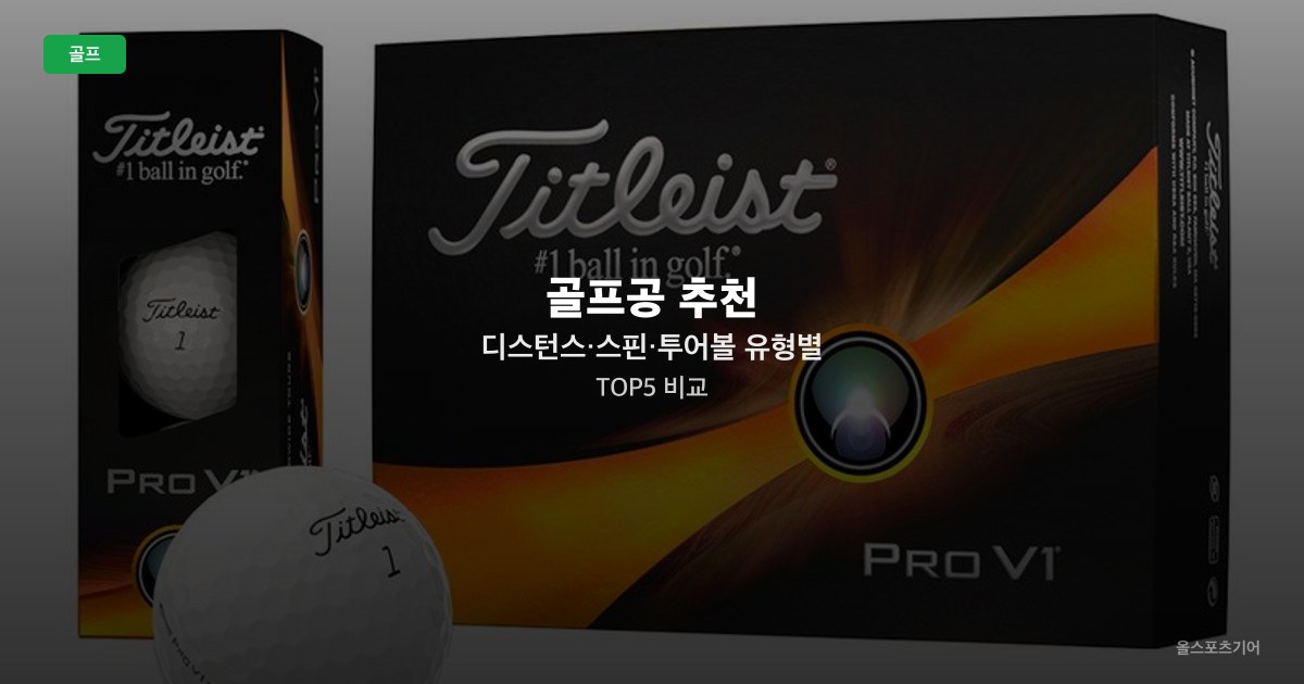 골프공 추천 — 디스턴스·스핀·투어볼 유형별 TOP5 비교