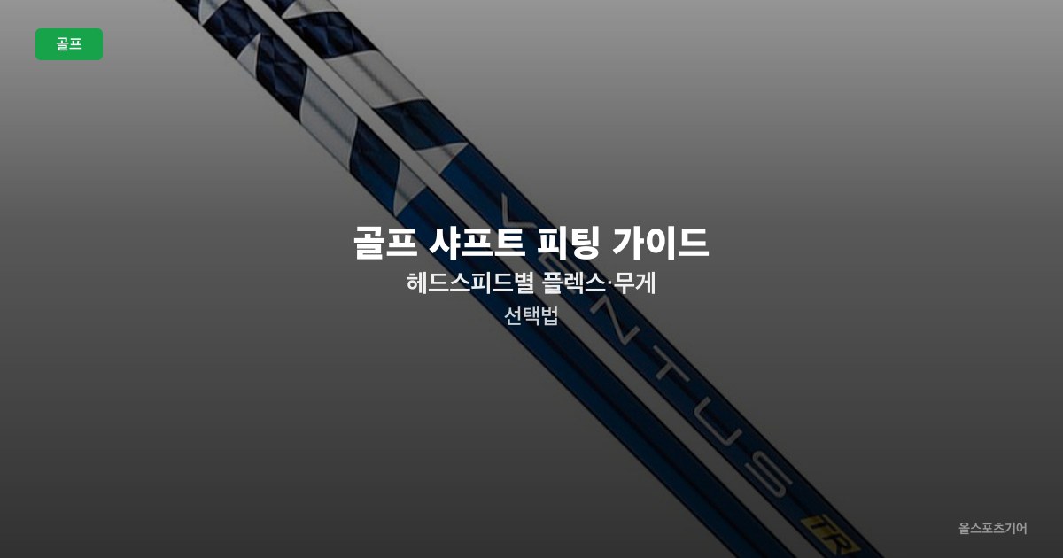 골프 샤프트 피팅 가이드 — 헤드스피드별 플렉스·무게 선택법
