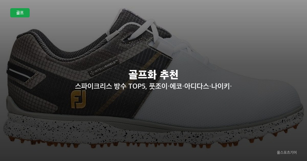 골프화 추천 — 스파이크리스 방수 TOP5, 풋조이·에코·아디다스·나이키·뉴발란스 발볼별 핏 비교