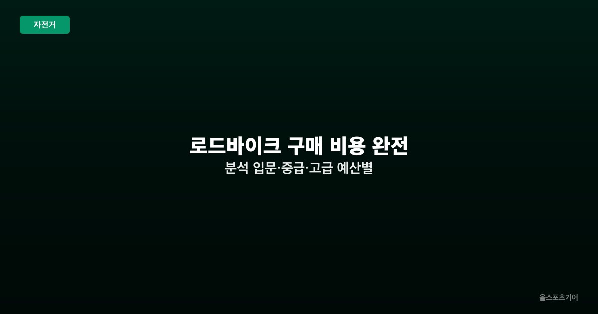 로드바이크 구매 비용 완전 분석 — 입문·중급·고급 예산별 바이크+소품 세팅법