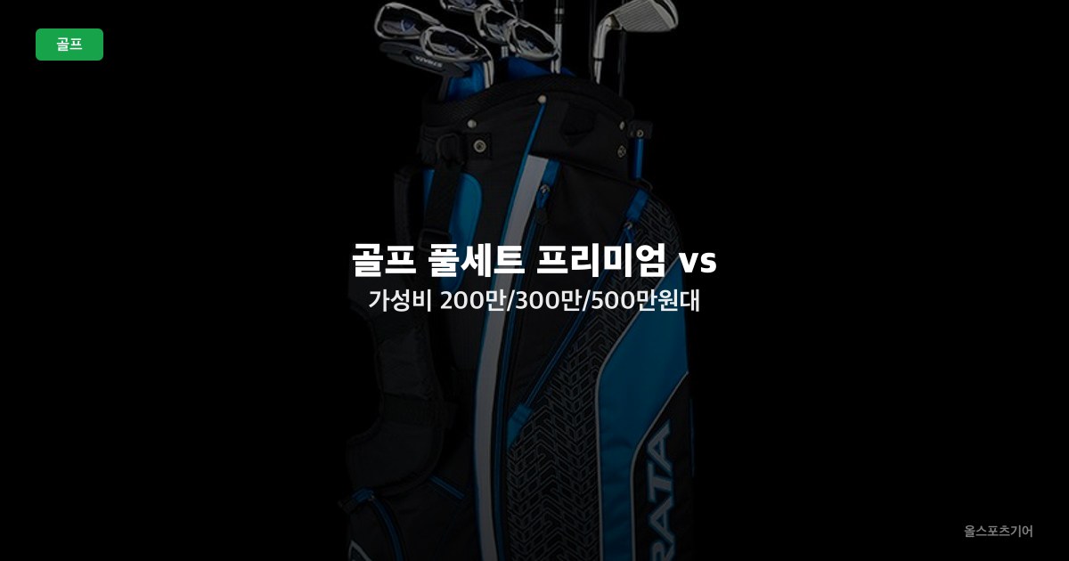 골프 풀세트 프리미엄 vs 가성비 — 200만/300만/500만원대 풀세트 비교