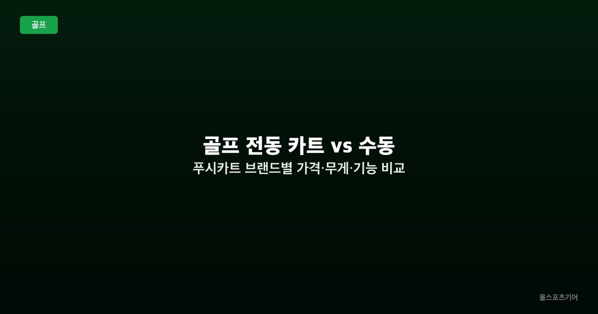 골프 전동 카트 vs 수동 푸시카트 — 브랜드별 가격·무게·기능 비교 TOP5