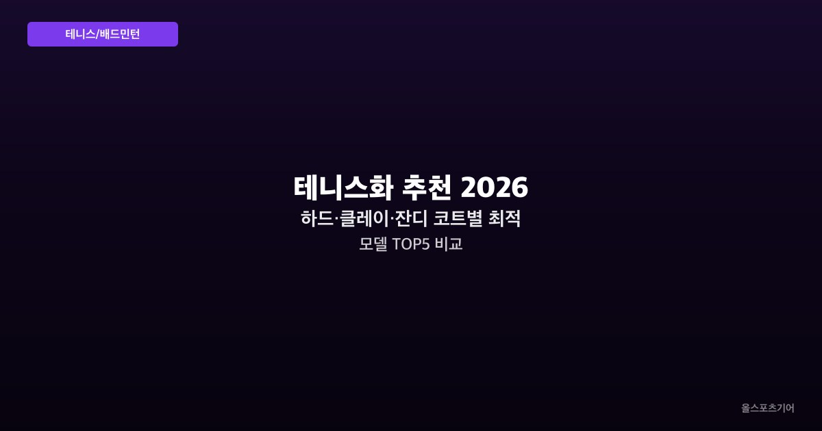 테니스화 추천 2026 — 하드·클레이·잔디 코트별 최적 모델 TOP5 비교