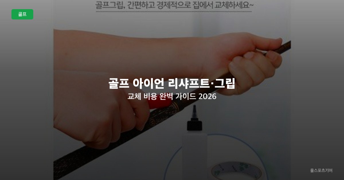골프 아이언 리샤프트·그립 교체 비용 완벽 가이드 2026 — DIY vs 전문점 비교와 추천