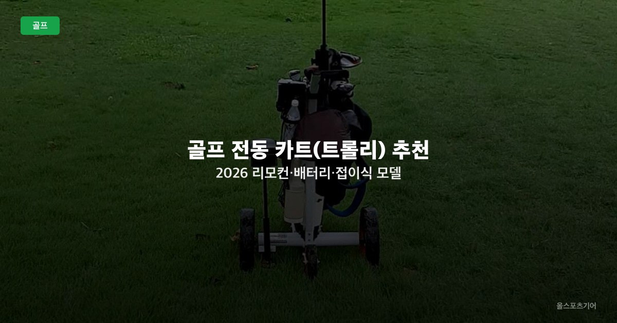 골프 전동 카트(트롤리) 추천 2026 — 리모컨·배터리·접이식 모델 비교
