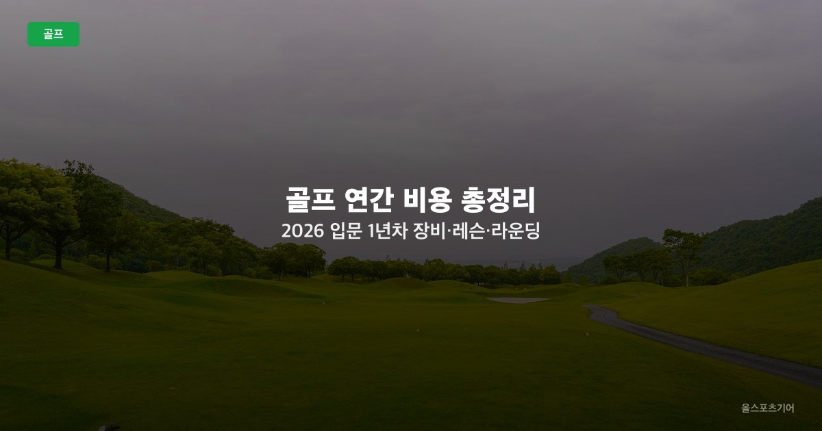 골프 연간 비용 총정리 2026 — 입문 1년차 장비·레슨·라운딩 예산 짜는 법