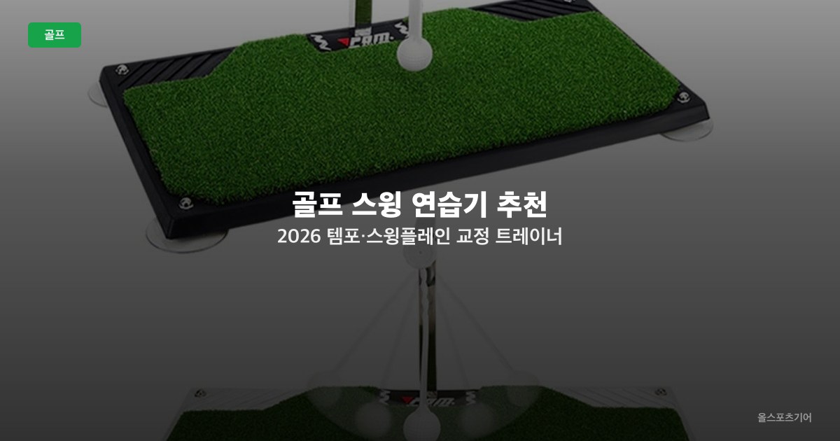 골프 스윙 연습기 추천 2026 — 템포·스윙플레인 교정 트레이너 유형별 비교