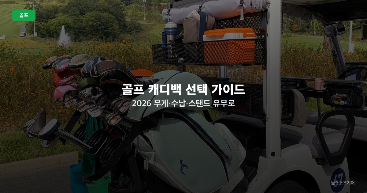 골프 캐디백 선택 가이드 2026 — 무게·수납·스탠드 유무로 고르는 법