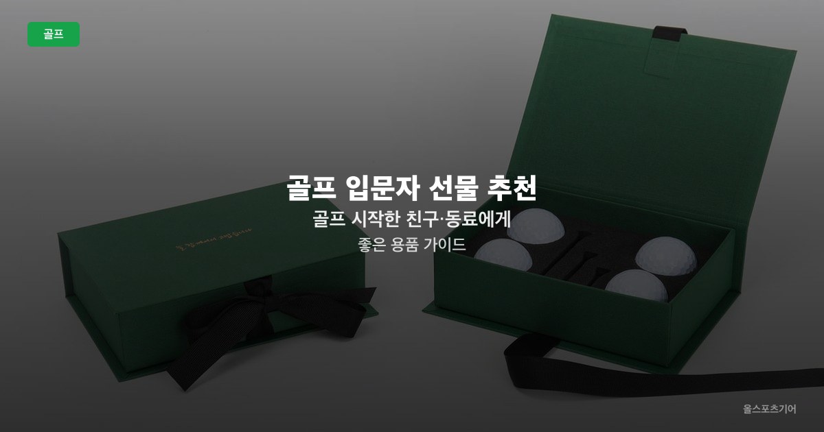골프 입문자 선물 추천 — 골프 시작한 친구·동료에게 좋은 용품 가이드