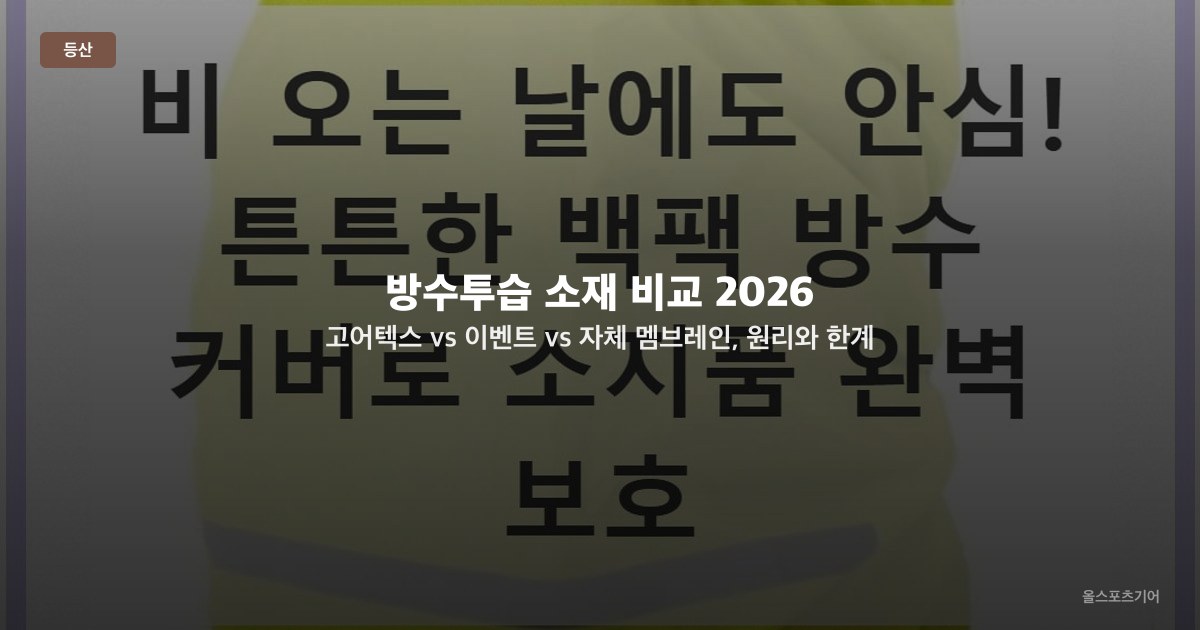 방수투습 소재 비교 2026 — 고어텍스 vs 이벤트 vs 자체 멤브레인, 원리와 한계 가이드