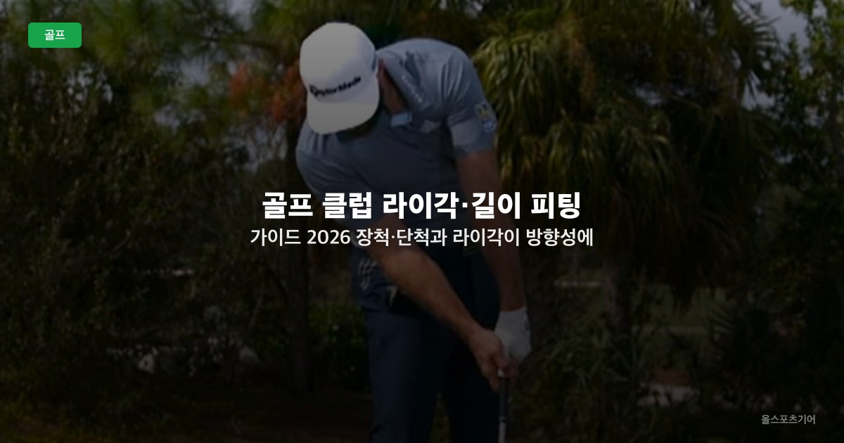 골프 클럽 라이각·길이 피팅 가이드 2026 — 장척·단척과 라이각이 방향성에 미치는 영향