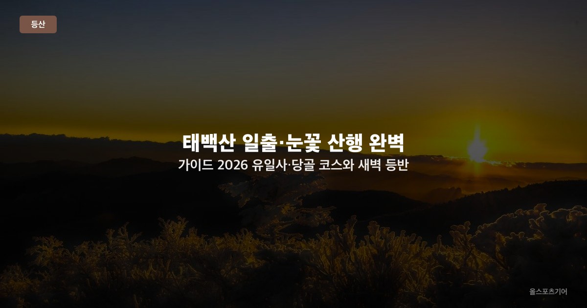 태백산 일출·눈꽃 산행 완벽 가이드 2026 — 유일사·당골 코스와 새벽 등반 준비법