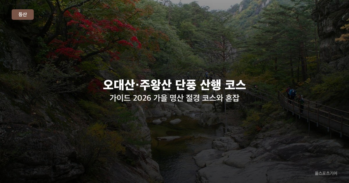 오대산·주왕산 단풍 산행 코스 가이드 2026 — 가을 명산 절경 코스와 혼잡 피하는 법