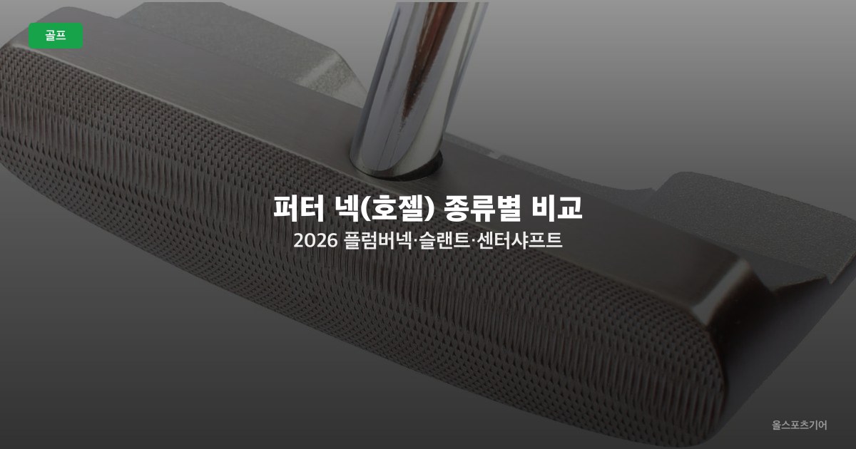 퍼터 넥(호젤) 종류별 비교 2026 — 플럼버넥·슬랜트·센터샤프트 어떤 골퍼에게 맞나