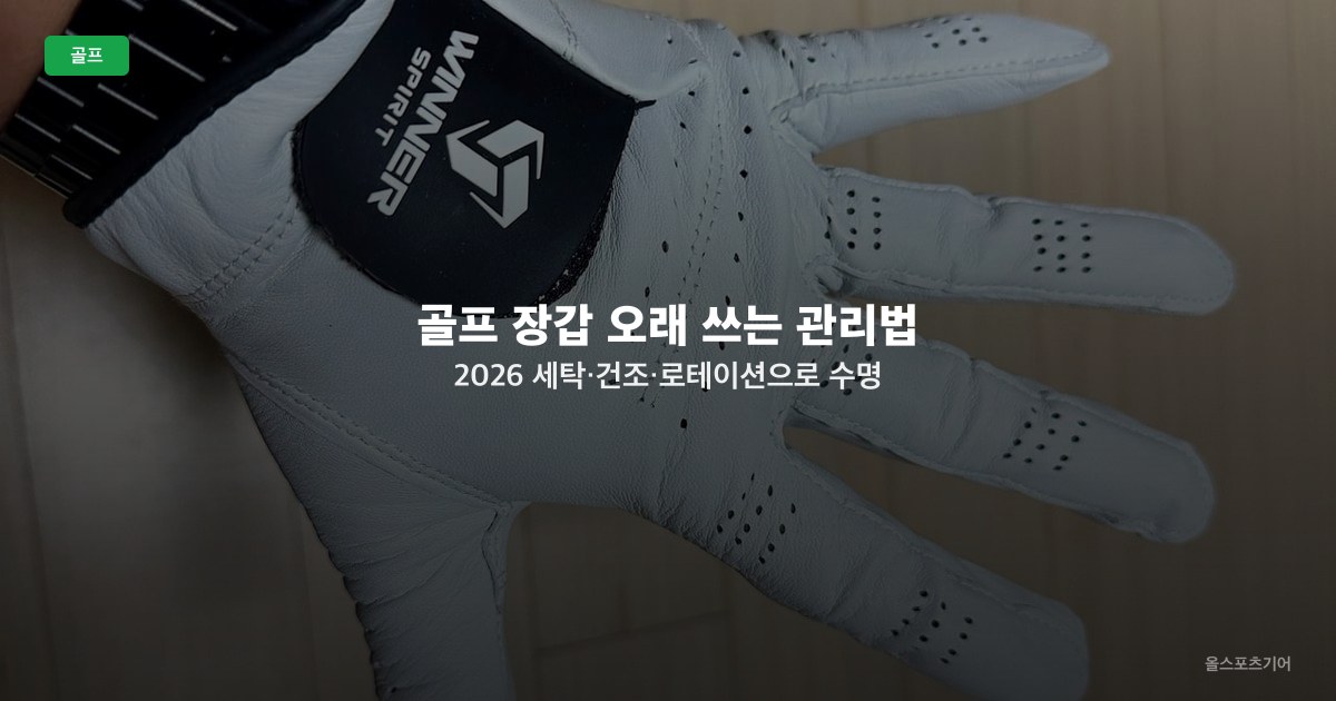 골프 장갑 오래 쓰는 관리법 2026 — 세탁·건조·로테이션으로 수명 늘리는 법