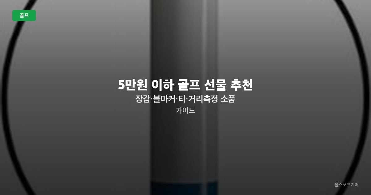 5만원 이하 골프 선물 추천 — 장갑·볼마커·티·거리측정 소품 가이드