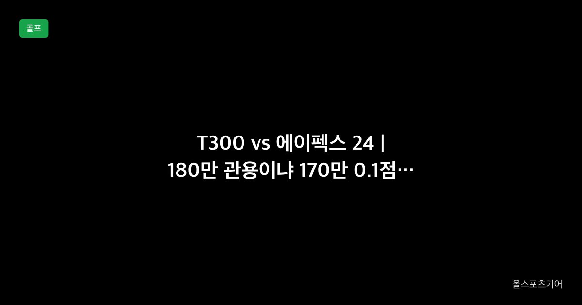 T300 vs 에이펙스 24, 관용성 5, 평점 | 180만 관용이냐 170만 0.1점이냐?