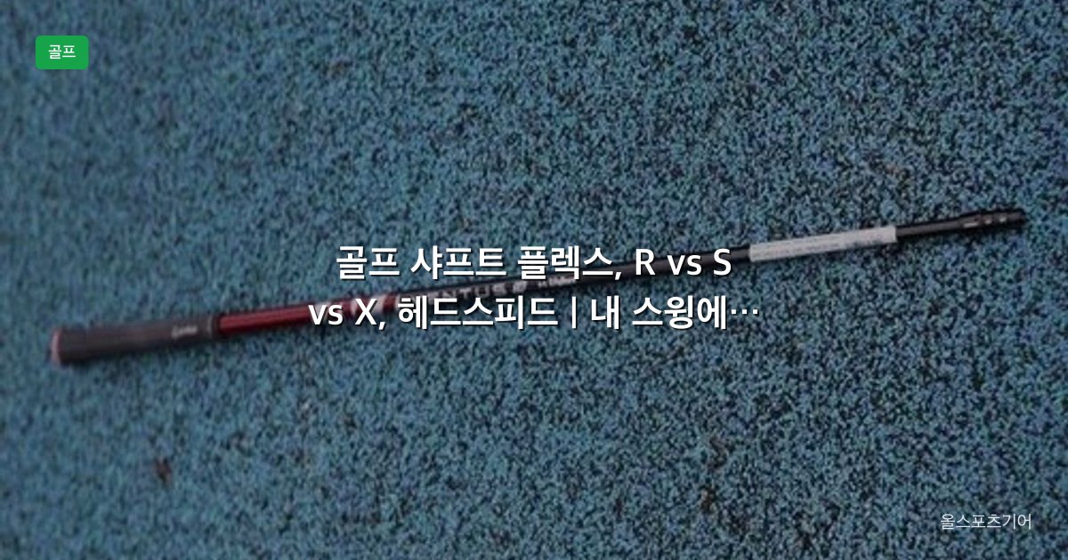 골프 샤프트 플렉스, R vs S vs X, 헤드스피드 | 내 스윙에 어떤 강도가 맞을까?