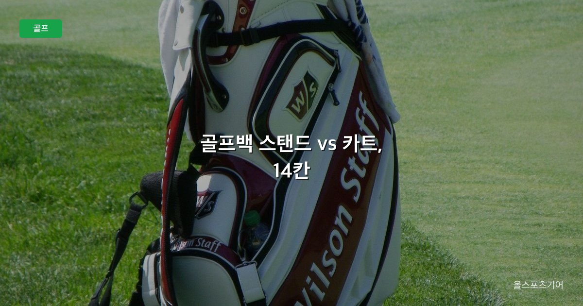 골프백 스탠드 vs 카트, 14칸, 무게 | 도보 라운드에 어떤 가방이 맞을까?