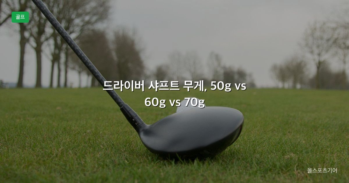 드라이버 샤프트 무게, 50g vs 60g vs 70g | 내 스윙에 몇 그램이 맞을까?