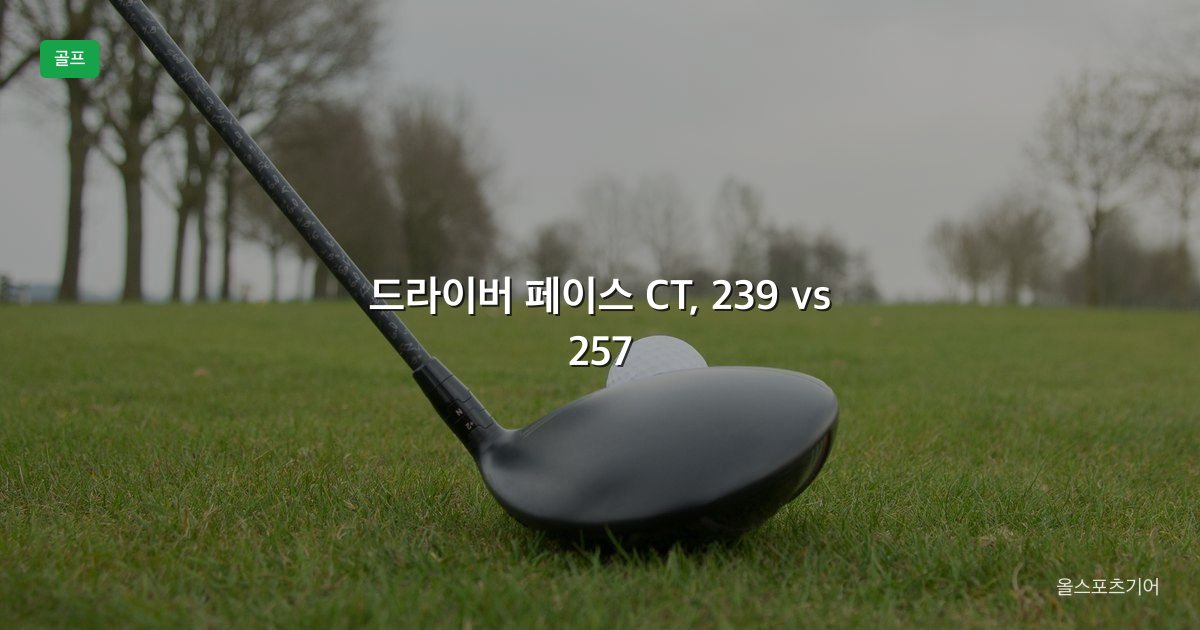 드라이버 페이스 CT, 239 vs 257, COR 0.83 | 상자 적합이 내 CT인가?